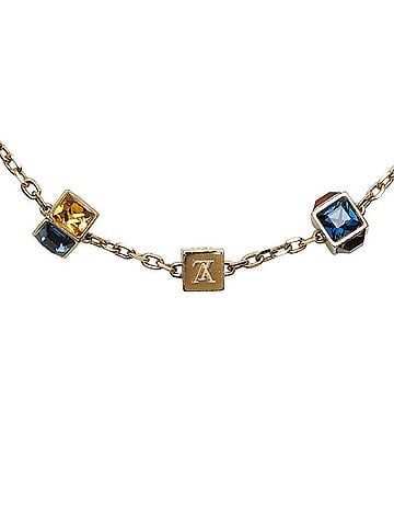 Louis Vuitton Louis Vuitton Collier Gamble Necklace M66999 Gold Plated Rhinestone Women's LOUIS VUITTON (view 2)