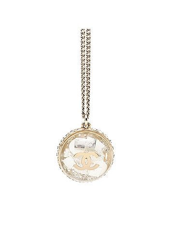 Chanel Chanel Coco Mark Necklace Dome 09C Champagne Gold Plated Rhinestone Women's CHANEL (view 1)