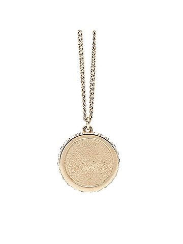 Chanel Chanel Coco Mark Necklace Dome 09C Champagne Gold Plated Rhinestone Women's CHANEL (view 2)