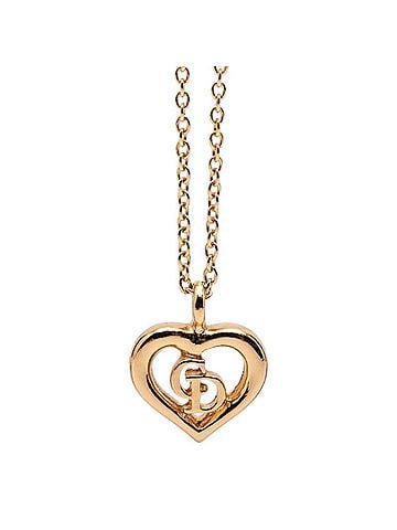 Christian Dior Christian Dior Dior CD Logo Heart Pendant Necklace, Gold Plated, Women's (view 1)