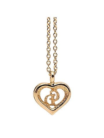 Christian Dior Christian Dior Dior CD Logo Heart Pendant Necklace, Gold Plated, Women's (view 2)