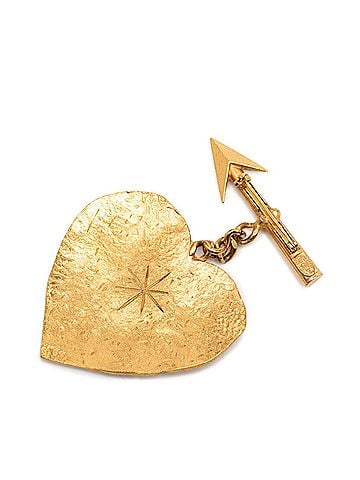 Chanel Chanel Logo Heart Arrow Brooch 93A Gold Plated Women's CHANEL (view 2)