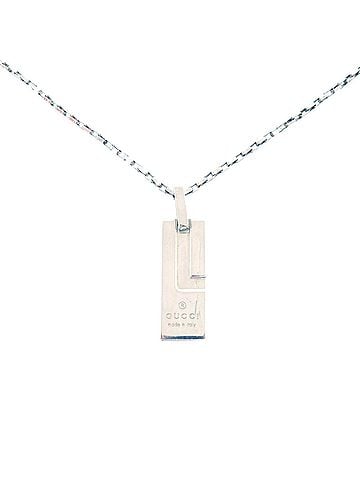Gucci Excellent condition Gucci logo plate sterling silver 925 necklace pendant 1064GUCCI (view 1)