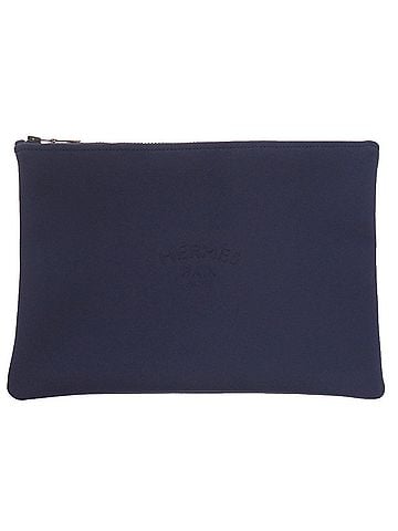 Hermès Unused Hermes Neoban GM Nylon Polyurethane Blue Marine Handbag Pouch Navy 0616 HERMES Men's (view 1)