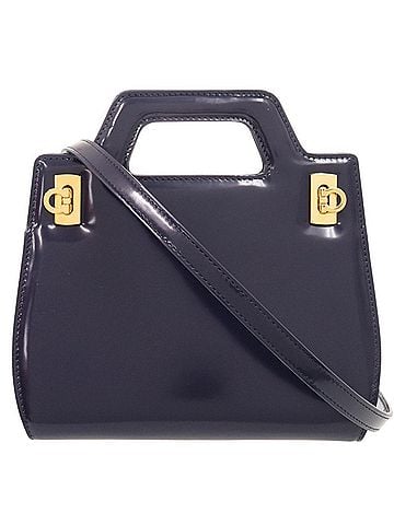 Salvatore Ferragamo Unused Salvatore Ferragamo Wanda Mini 2WAY Gancini 213485 Calf Leather Blue Handbag 1389Salvatore (view 1)
