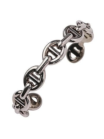 Hermès Hermes Chaine d'Ancre Enchainee SV925 Bangle Bracelet, Size SH, Silver, Women's (view 1)