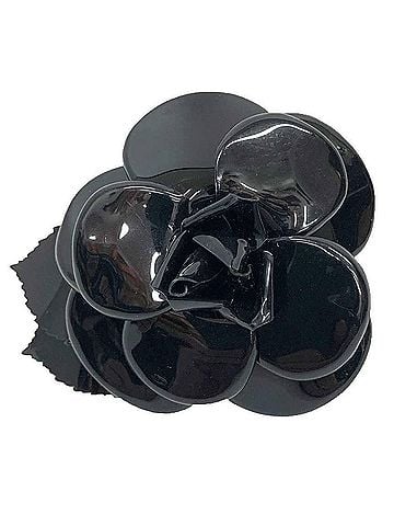 Chanel CHANEL Camellia Corsage Brooch in Black, Plain, for Women (view 1)