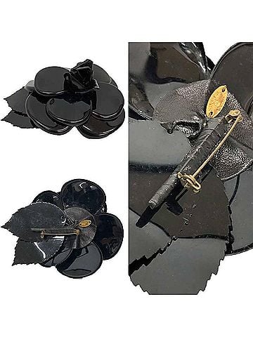 Chanel CHANEL Camellia Corsage Brooch in Black, Plain, for Women (view 2)