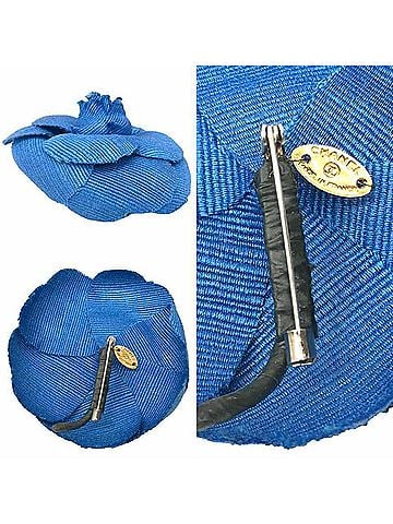 Chanel CHANEL Camellia Corsage Brooch Blue Chanel Women's (view 2)