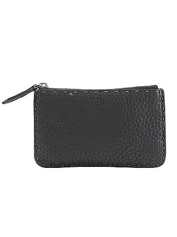 Fendi Fendi Celeria Coin Case, Leather, Gray, Unisex (view 1)
