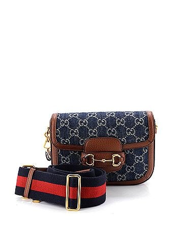 Gucci Horsebit 1955 Shoulder Bag GG Denim Mini (view 1)