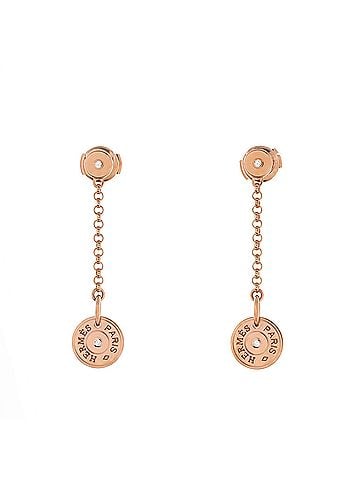 Hermès Gambade Clou de Selle Earrings 18K Rose Gold with Diamonds (view 1)