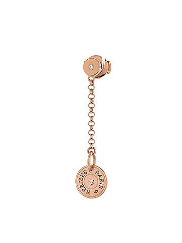Hermès Gambade Clou de Selle Earrings 18K Rose Gold with Diamonds (view 2)