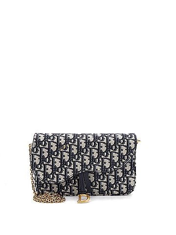 Christian Dior Saddle Chain Clutch Oblique Canvas (view 1)