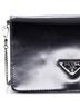 Prada 100% Leather Black Triangle Logo Chain Flap Bag Brushed Leather Small One size - photo 6