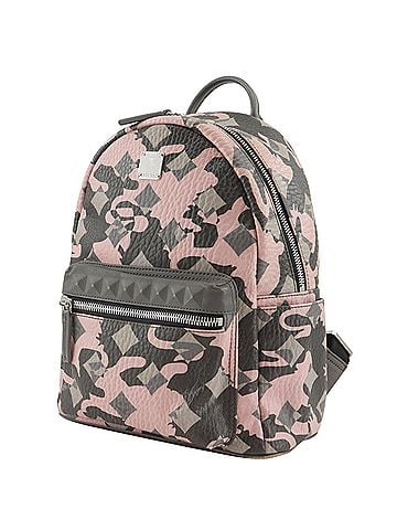 MCM MCM Studded Backpack/Daypack, Camouflage Pattern, Calfskin, Pink, 2-way, A5 Size, Double Zipper, Studs, Women's (view 2)