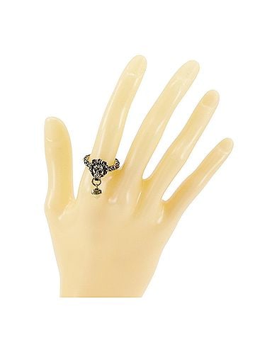 Gucci Gucci Lion Head Ring, Heart Design, Gold Plated, Approx. 7.3g, Women's (view 2)