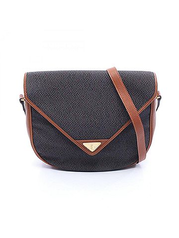 Yves Saint Laurent Yves Saint Laurent shoulder bag/handbag, coated canvas and leather, women's, gray/brown. (view 1)