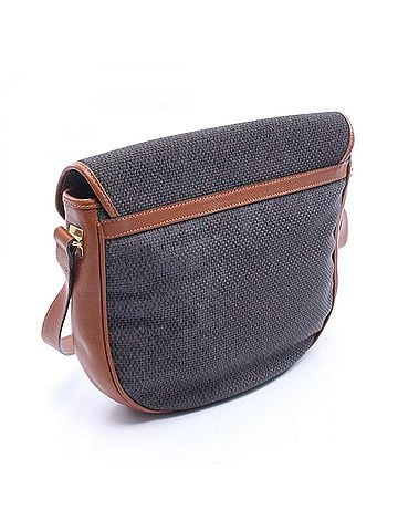 Yves Saint Laurent Yves Saint Laurent shoulder bag/handbag, coated canvas and leather, women's, gray/brown. (view 2)