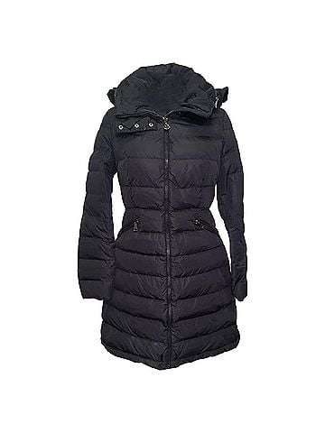 Moncler Moncler Flammette Down Coat in Black Polyamide (view 1)