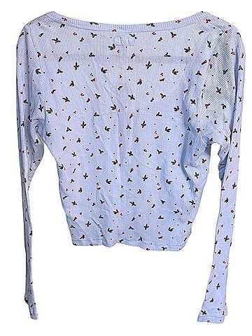 SKIMS Christmas Holly Waffle Casual Shirts (view 2)
