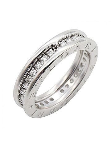 Bvlgari Bvlgari Bulgari B-zero1 Diamond Ring, 18K White Gold (18KWG), Women's Silver/Clear Tone (view 1)