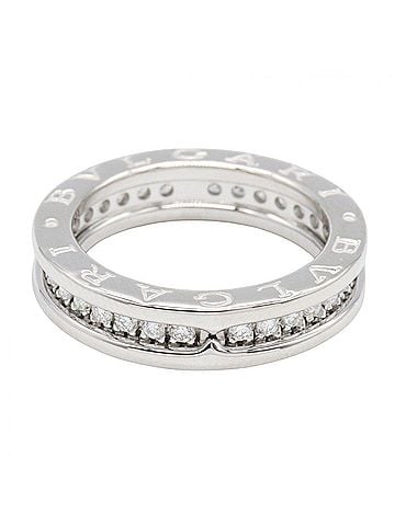 Bvlgari Bvlgari Bulgari B-zero1 Diamond Ring, 18K White Gold (18KWG), Women's Silver/Clear Tone (view 2)