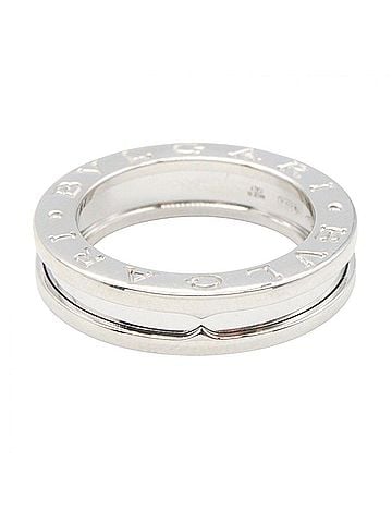 Bvlgari BVLGARI B-zero1 Ring, 1-band ring, 18KWG (white gold), men's and women's, silver-toned. (view 2)