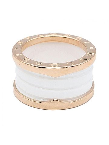 Bvlgari BVLGARI B-zero1 Ring, 4-band ceramic ring, 18KPG (pink gold), ceramic, men's and women's, gold/white, 346518 (view 2)