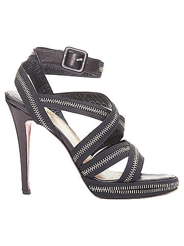 Christian Louboutin Christian Louboutin Rodita New Nastro Zip black zipper platform sandals EU37.5 (view 1)