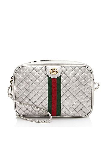 Gucci Gucci Metallic Quilted Leather Web Trapuntata Small Shoulder Bag (view 1)