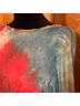 The Pyramid Collection Tie-dye Red Blue Green 3/4 Sleeve Top Size L - photo 4