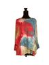 The Pyramid Collection Tie-dye Red Blue Green 3/4 Sleeve Top Size L - photo 1