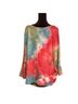 The Pyramid Collection Tie-dye Red Blue Green 3/4 Sleeve Top Size L - photo 2