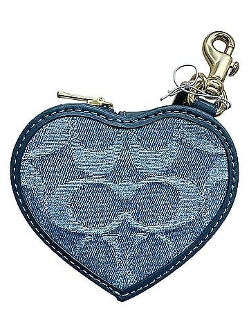 Coach Heart Bag Charm In Signature Denim Coin Purse (view 2)