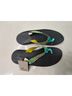 Chaco 100% Polyester Multi Color Black Yellow Teal Gray Flip Flops Size 12 - photo 4