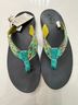 Chaco 100% Polyester Multi Color Black Yellow Teal Gray Flip Flops Size 12 - photo 5