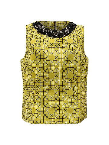 MARNI Marni Embellished Top in Yellow Wool (view 1)