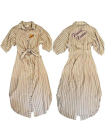 Corey Lynn Calter Striped Linen Fiesta Dress Casual Dress (view 2)
