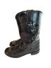 Justin 100% Leather Black Boots Size 8 - photo 2