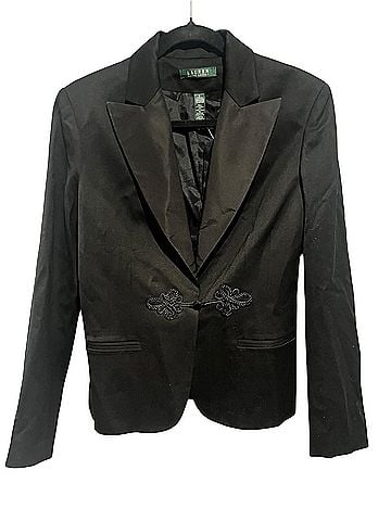 Lauren by Ralph Lauren Satin Wool Lux Blazer (view 1)