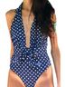 WeWoreWhat Polka Dots Blue White One Piece Swimsuit Size M - photo 1