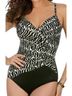 Miraclesuit Stripes Black White One Piece Swimsuit Size 8 - photo 1