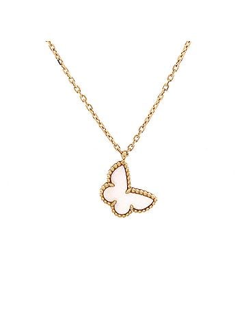 Van Cleef & Arpels Sweet Alhambra Butterfly Pendant Necklace 18K Yellow Gold and Mother of Pearl (view 1)