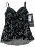 Miraclesuit Floral Black Silver Swimsuit Top Size 8 - photo 3