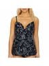Miraclesuit Floral Black Silver Swimsuit Top Size 8 - photo 5
