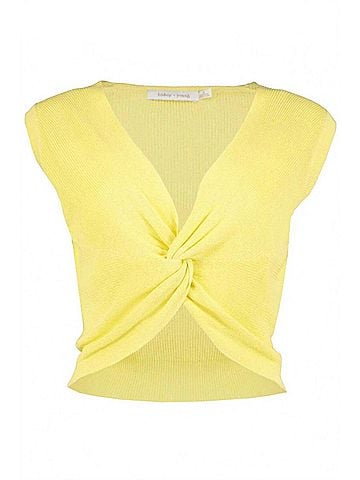 Bishop + Young Lagos Twist Front Sweater in Limoncello (view 1)
