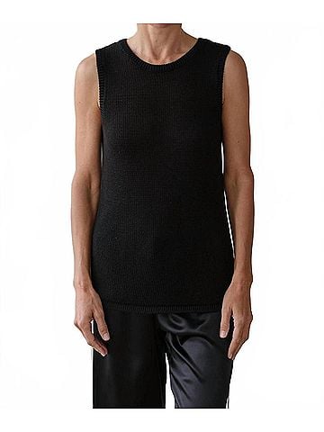 DONNI Knit Shell Top in Jet (view 2)