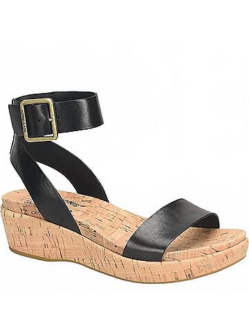 Kork-Ease Women's Mullica Ankle Strap Platform Wedge Sandal in Black (view 1)