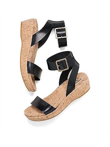 Kork-Ease Women's Mullica Ankle Strap Platform Wedge Sandal in Black (view 2)